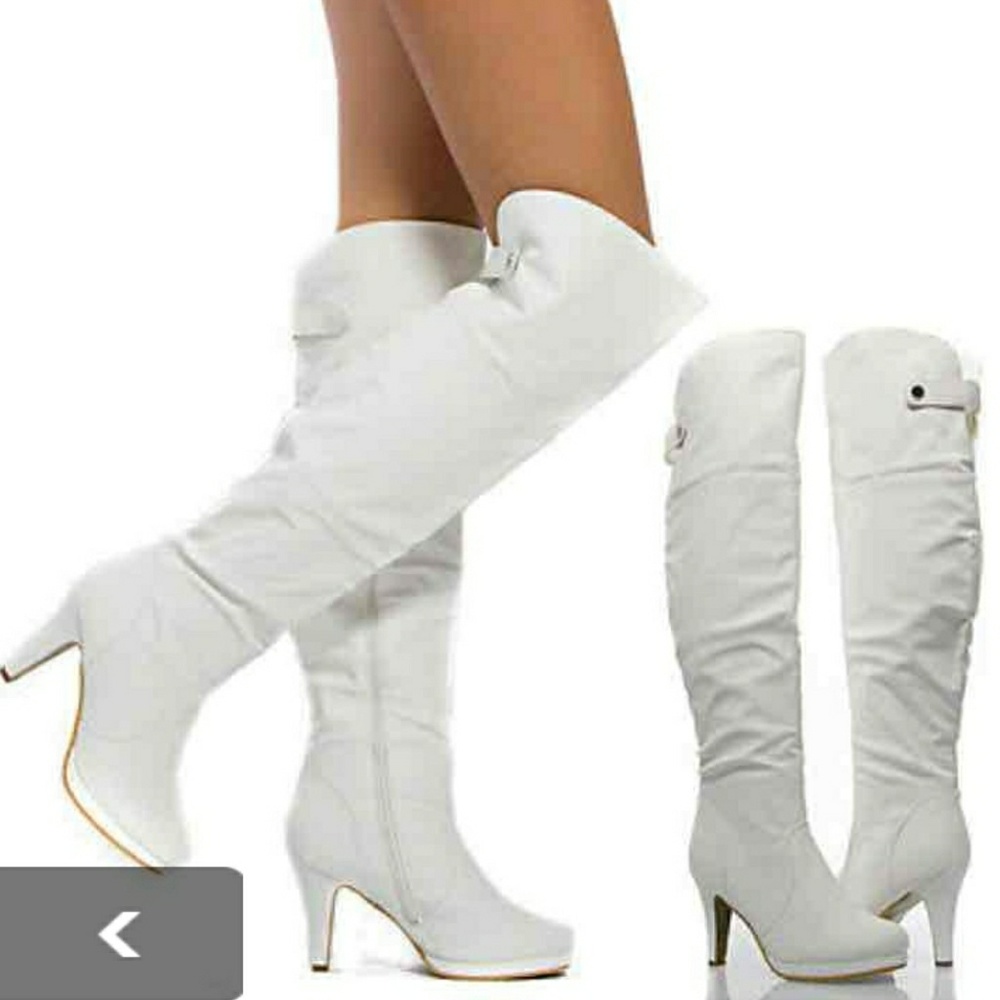 White over the knee boots